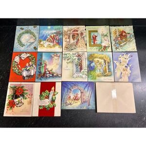13 Vintage Christmas Greeting‎ Cards MCM 1950's All New Never Used Made USA